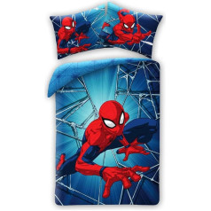 Spiderman Ragnatela - Gultas veļas komplekts - Segas pārvalks 140 x 200 cm un spilvendrāna 70 x 90 cm - 100% kokvilna - Daudzkrāsains