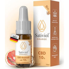 Sativiol® Organic CBD Oil 10% Orange - Pilna spektra kaņepju eļļas pilieni ar apelsīnu aromātu - Vācijas bioloģiskais produkts - Laboratorijā pārbaudīta kaņepju eļļa - CBD eļļa 10%