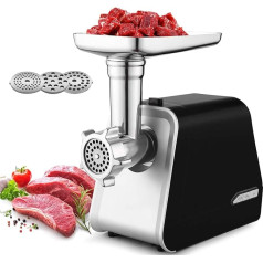 COOCHEER Meat Grinder Professional Sausage Machine with 3 Different Cutting Accessories 2000W