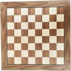 Helena Wood Art, Конкурс ручной работы Деревянная шахматная доска без шахматных фигур Шахматная игра Deluxe Edition Шахматы 44 x 44 см