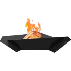 Kratki Fire Triangle Gartenfeuerschale freistehend, asymmetrisch, dreieckig, Gewicht 10,1 kg, Abmessungen B71 x L63,5 x H17 cm, aus robustem, hitzebeständigem Stahl