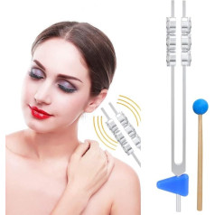 Brrnoo Tuning Fork Set, 32 Гц низкой частоты алюминиевого сплава Tuning Fork с молотком диагностической терапии здравоохранения инструмент