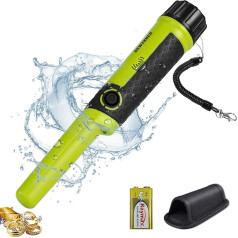 DEWINNER Metalldetektor, IP68 Vollkommen Wasserdichtes Handheld mit Holster, Pin Pointer Metallsucher, 360 ° Suche Hochgenaue Schatz-Kopfgeldjagd für Erwachsene, Junior-Kinder