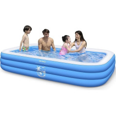 AKASO IF02 Inflatable Pool for Families, Inflatable Pool for Toddlers, 299.7 x 180.3 x 55.9 cm, Inflatable Pool for Men, Women, Children, Adults, Above Ground Backyard, Outdoor and Party
