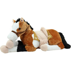 Sweety Toys Plüsch 6502 Lucky XXL Riesen Pferd liegend mit Sattel, Braun Beige