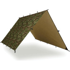 Aqua Quest Defender brezenta - 100 % ūdensnecaurlaidīgs brezenta tents - 3 x 2, 3 x 3, 4 x 3, 4,5 x 4,5 m, kamuflāžas, olīvu zaļš vai ar piederumu komplektu, daudzkrāsains, 4 x 3 m