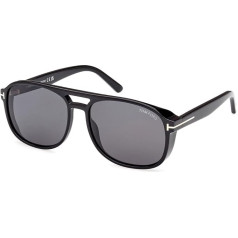 Tom Ford Rosco FT 1022 Shiny Black/Grey 58/16/140 Unisex saulesbrilles, spīdīga melna/pelēka.