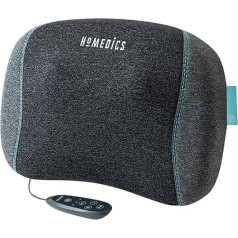 HoMedics Truheat Shiatsu masāžas spilvens kakla plecu muguras masāžai Pārnēsājams bezvadu uzlādējams 50 minūšu masāžas relaksācija ar automātisku izslēgšanos pēc 20 minūtēm ar vienu uzlādi