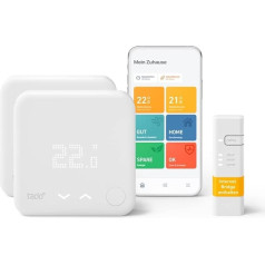 tado Smart Home termostats grīdas apsildes nodrošināšanai - Wifi starta komplekts V3+ ietver 2 x termostatu apsildes nodrošināšanai - digitālā apsildes kontrole, izmantojot lietotni - viegla uzstādīšana - ietaupa apkures izmaksas