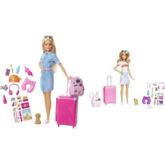 Barbie-Puppe Dream House Adventures, Reise blonden Haaren & Malibu - Koffer, Rucksack, Hündchen und mehr als 10 Accessoires