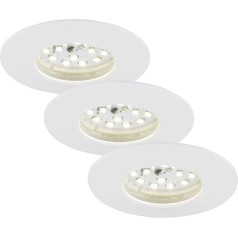 Briloner Leuchten 7231-036 LED Einbauleuchte, dimmbar, LED Strahler, Spots, Deckenstrahler, Wohnzimmer, 230v, 5,5W, 470 Lumen, Badezimmer geeignet IP44, energiesparend, 3er-Set, rund, weiß