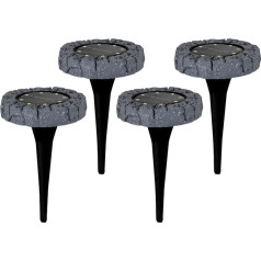 Näve Leuchten 4 LED solāro grīdas lampu komplekts 0,06 W / 16 lm / 9000 K pelēks 11,5 cm