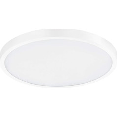 EGLO Fueva 1 LED griestu lampa, 1 spuldzes griestu lampa, materiāls: Materiāls: alumīnijs, plastmasa, Krāsa: balta, Diametrs: 40 cm, Silti balta