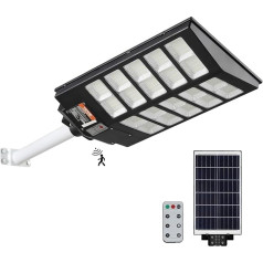 VEVOR 1000 W Solar-Straßenlaterne, 1600 lm, LED-Solar-Flutlichter für den Außenbereich mit RF-Fernbedienung, IP66 wasserdichte, solarbetriebene Sicherheits-Bewegungsmelder-Lampe für Garten, Hof, Haus,