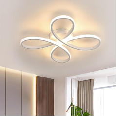 Goeco moderna LED griestu gaisma, 40 W zieda formas griestu LED gaisma, 3000 K silti balta gaisma, baltas griestu apgaismojuma lampas no akrila guļamistabai, viesistabai, virtuvei, 50 cm x 40 cm