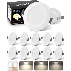 Eande LED iegremdējamais starmešu gaismeklis 230 V, aptumšojams, Ultra Flat 5 W 500 LM griestu starmeši, LED starmeši, 4000 K neitrāli balts, IP44, ar aizsardzību pret šļakatām, iegremdējamo gaismu caurums 78 mm - 85 mm, 25 mm