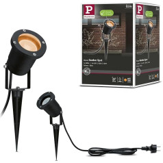 Paulmann 94731 LED āra gaisma Dārza prožektors Zelta gaisma Insektiem draudzīgs IP65 apaļš 92 mm 2200 K 4,3 W 320 lm 230 V melns metāls Zelta gaisma GU10 apaļš