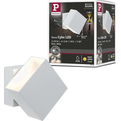 Paulmann 18003 Wandaufbauleuchte Hauswand LED Orientierungslicht Cybo eckig Lampe 2x3W weiß 100x100 mm Außen IP65 strahlwassergeschützt Lichtakzente