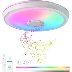 VOMI LED griestu gaisma Krāsu maiņa ar Bluetooth skaļruni 50 cm RGB griestu gaisma Ar tālvadības pulti un lietotnes vadību Bērnu istabas mūzikas lampa Griestu moderns guļamistabas viesistabas apgaismojums