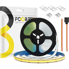 FCOB COB COB CCT noskaņojama elastīga augsta blīvuma LED sloksne CCT (3000K-6000K) 16.4FT/5M DC24V 640LEDs/m 14W/m IP65 ūdensizturīgs CRI90+ noskaņojams Dimmable DIY dekorēšanai (barošanas avots un kontrole nav)