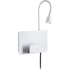 Paulmann Halina 71100 LED sienas lampa USB C 2700K 200lm 230V 2.4W Matt White sienas lasīšanas lampa