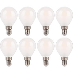 FLSNT Dimmable G45 LED spuldze E14 Vintage, E14 LED kvēlspuldze P45, 5,5 W (aizvieto 40 W), 550 LM 2700 K, silti balta, saldēta stikla, 8 gab. iepakojums