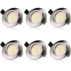 BAOMING LED iegremdējamie prožektori 230 V silti balta 5 W 400 LM LED iegremdējamie prožektori ar 40° pagrieziena leņķī grozāmiem LED prožektoriem viesistabai, vannas istabai, guļamistabai, virtuvei, birojam, 6 gab. komplekts