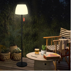 Licmic Solar Stehlampe Outdoor Stehlampe mit Lichtsensor,Dimmbar Warmweiß und RGB Stehlampe Kabellos stehleuchte Aufladbar Akku Stehlampe Wasserdicht LED Stehlampe Außen für Terrassen、Garten.