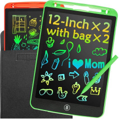 LCD rašymo lenta vaikams, 12 colių, 2 vnt., LEYAOYAO piešimo lenta, magiška lenta vaikams, su kišenėmis, žaislas vaikams, LCD rašymo planšetė, dovanos vaikams nuo 3 metų