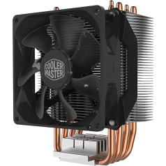 Cooler Master Hyper H412R CPU-Luftkühler - Low-Profile-Kühlsystem, Direktkontakt-Technologie, 4 Kupfer-Heatpipes, Kompakter Aluminium-Kühlkörper mit 92-mm-PWM-Lüfter - AMD un Intel saderīgs galddatoriem