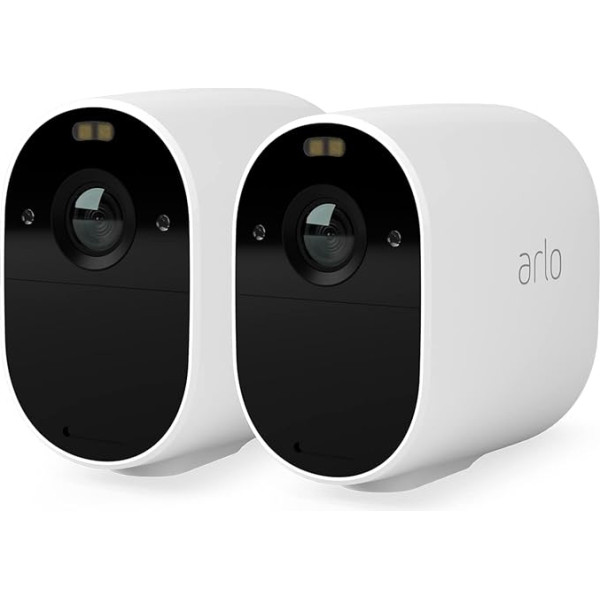 Arlo Essential Spotlight 2 kameras Wi-Fi āra novērošanas kamera, bezvadu, 1080p, krāsu nakts redzamība, kustības sensors, divvirzienu audio, nav nepieciešams centrmezgls, ar Arlo Secure Test Period, balta, VMC2230S