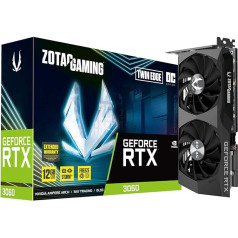 ZOTAC Gaming GeForce RTX 3060 Twin Edge OC 12GB GDDR6 192-bitu 15Gbps PCIE 4.0 spēļu grafiskā karte, IceStorm 2.0 dzesēšana, aktīva ventilatora vadība, Freeze Fan Stop ZT-A30600H-10M