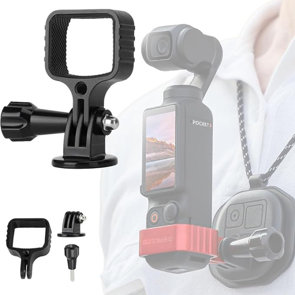 Fenmaru Adapter Mount Stand Metal Extension Adapter saderīgs ar DJI Osmo Pocket 3, Gimbal kameras fiksētā kadra turētāja aksesuāri (melns)