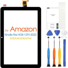 Skārienjūtīgais ekrāns für Amazon Kindle Fire HD8 2022 12a Generazione 12a Generazione 2022 skārienjūtīgais ciparvadības sensors stikla komplekts (melns skārienjūtīgais)