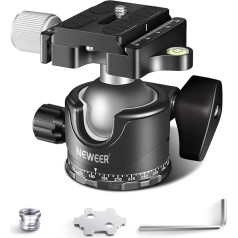 NEEWER Low Profile Ball Head for Camera Tripod, 36 mm Metal Panorama Tripod Head with Low Centre of Gravity Compatible with Arca 1/4 Inch Quick Release Plate for Tripod Slider DSLR Camcorder Trgkr: 15