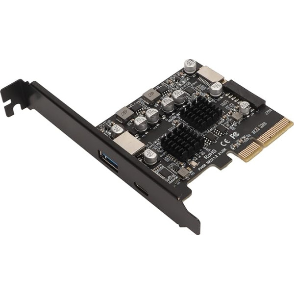 PCIE to USB 3.2 GEN2 karte, PCIE 3.0 to USB A+USB C+Front Type E+19/20PIN Expansion Card, 10Gbps High Speed USB C PCIe karte galddatoram