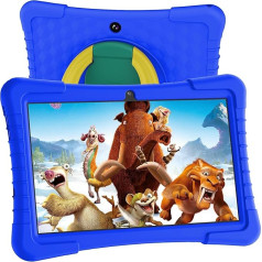 JJGJ Kinder Tablet 10 Zoll, Android 13 Tablet für Kinder, 8GB RAM 64GB ROM Kids Tablet mit 8000mAh, IPS HD displejs, 5MP+8MP, WiFi, Bluetooth, bērnu planšetdators ar vecāku kontroli(Dunkelblau)