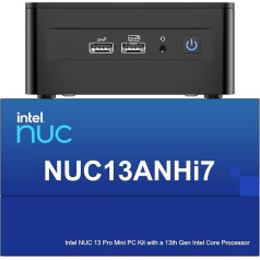 Intel NUC 13 Pro NUC13ANHi7 Arena Canyon Mini PC, Core i7-1360P, 32GB RAM, 1TB SSD, mini dators Windows 11 Pro, piemērots biznesam un mājas birojam, atbalsta 8K/4K Quad Display/WiFi 6E/BT 5.3/Thunderbolt 4