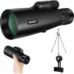 BORWOLF Monocular Telescope 12-36x50cm Adult Monocular HD Waterproof Telescope with Smartphone for Bird Watching Hiking Hunting Camping Travel