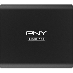 PNY PSD0CS2260-500-RB EliteX-PRO USB 3.2 Gen 2x2 ārējais portatīvais SSD diskdziņš 500 GB, līdz 1500 MB/s lasīšanas ātrums un 900 MB/s rakstīšanas ātrums, melns