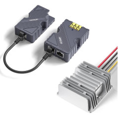 EDUP Starlink GigE PoE inžektorius 150W, Starlink Dishy kabelio adapteris į RJ45, Starlink nuolatinės srovės stiprinimo keitiklis nuo 12V iki 48V, palaiko Starlink V2 interneto rinkinio palydovinį tinklą su maršrutizatoriumi / staliniu kompiuteriu 