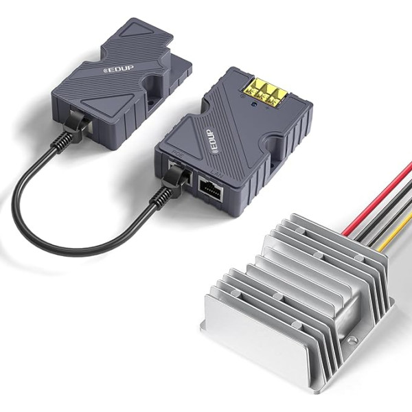 EDUP Starlink GigE PoE inžektors 150 W, Starlink Dishy kabeļa adapteris uz RJ45, Starlink līdzstrāvas pārveidotājs no 12 V līdz 48 V, atbalsta Starlink V2 interneta komplekta satelīta tīkla savienošanu ar maršrutētāju/darbvirsvirsmas datoru/k