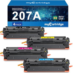 MYCARTRIDGE Ersatz für HP 207A Toner ( MIT CHIP ) für HP 207X für hp Color Laserjet pro MFP m283fdw Toner für m255fdw m255nw m282nw m283fnd Toner für W2210A W2211A W2212A W2213A 4-Pack