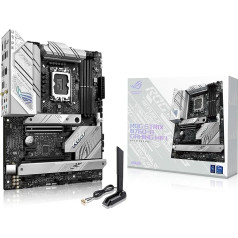 ASUS ROG Strix B760-A Gaming WiFi Intel® B760 (13. un 12. paaudzes) LGA 1700 baltā ATX pamatplate, 12+1 barošanas līmeņi, DDR5, PCIe 5.0, WiFi 6E, USB 3.2 2. paaudzes 2. tipa C un Aura Sync RGB