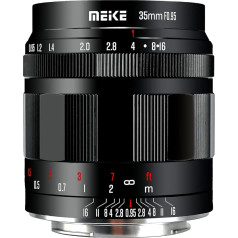 Meike 35mm F0.95 Liela diafragmas atvēruma manuālā fokusēšana, saderīgs ar Panasonic Lumix M43 MFT Mount digitālajām kamerām, bezspoguļa kamerām un fotoaparātiem