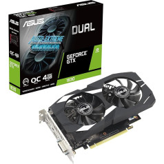 ASUS Dual GeForce GTX 1630 OC Edition 4GB GDDR6 žaidimų vaizdo plokštė (NVIDIA Turing Architecture, 4GB GDDR6 atminties, PCIe 3.0, 1x HDMI 2.0b, 1x DisplayPort 1.4a, DUAL-GTX1630-O4G)