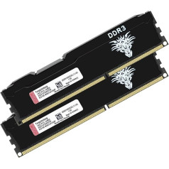 DDR3 8GB komplekts (4GBx2) darbvirsmas RAM 1600MHz PC3-12800 UDIMM Non-ECC Unbuffered 1.5V 2Rx8 Dual Rank 240-Pin CL11 PC datoru atmiņas moduļu komplekts (Black)