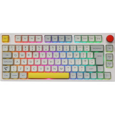 EPOMAKER Theory TH80 PRO ISO(UK) 75% Hot Swap RGB 2.4Ghz/Bluetooth 5.0/Wired mehāniskā tastatūra ar MDA PBT taustiņiem, pogu vadība WIN/Mac/PS4/PS5/Xbox (Budgerigar Switch)