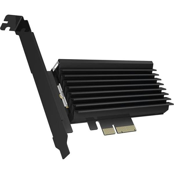 ICY BOX PCI Express karte, M.2 NVMe SSD uz PCIe 3.0 adapteris, dzesētājs, LED apgaismojums, M-Key, 2230, 2242, 2260, 2280, melns, ARGB LED