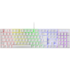 MARSGAMING MK422WRES White, Mehāniskā spēļu tastatūra RGB, Antighosting, Mehāniskais slēdzis Sarkans, Spāņu valoda